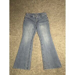Relativity Jeans Women's Size 10 Blue Denim Blend Distressed Flare legs Y2K